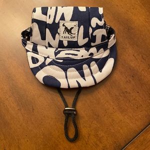 Navy/White Dog Sun Visor Hat-Small
